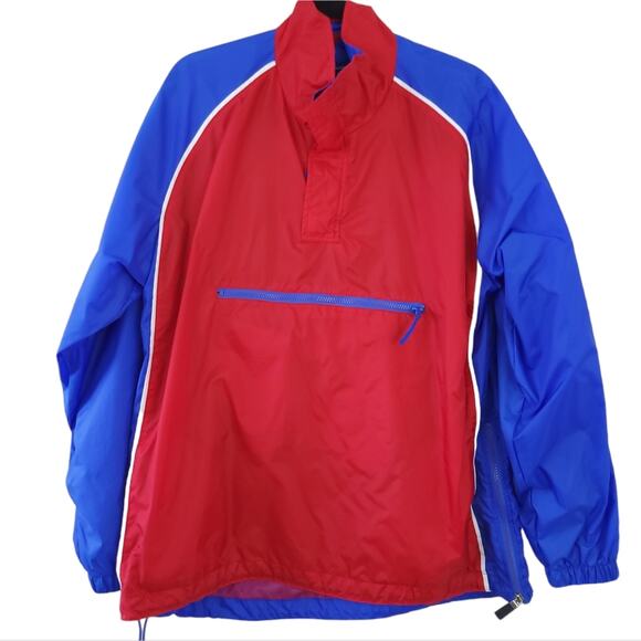 Holloway Windbreaker Medium Men Red Blue Nylon Colorblock Spring Jacket Pullover - Picture 5 of 5